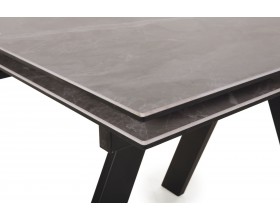 Стол обеденный НЕО-2 Керамика Серый мрамор / Металл Черный
