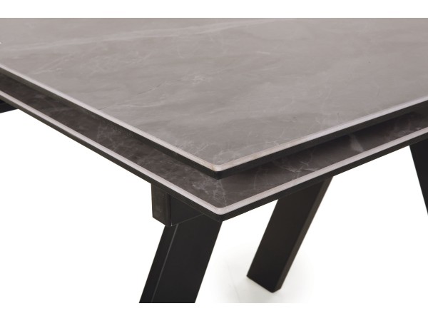  Стол обеденный НЕО-2 Керамика Серый мрамор / Металл Черный