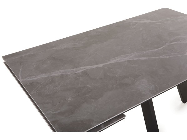  Стол обеденный НЕО-2 Керамика Серый мрамор / Металл Черный