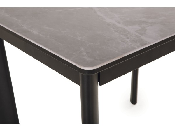   Стол обеденный Тет-а-Тет Керамика Серый мрамор/Металл черный