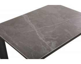 Стол обеденный Тет-а-Тет Керамика Серый мрамор/Металл черный