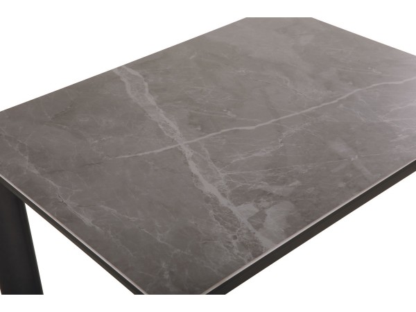   Стол обеденный Тет-а-Тет Керамика Серый мрамор/Металл черный