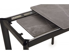 Стол обеденный Тет-а-Тет Керамика Серый мрамор/Металл черный