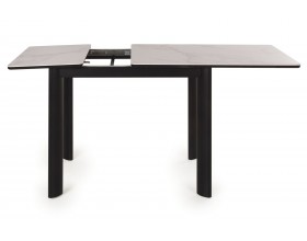 Стол обеденный Тет-а-Тет  КерамикаTOP ALPINE WHITE /Металл черный