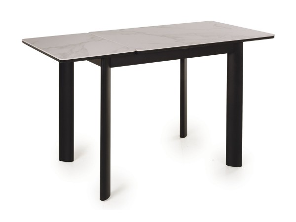   Стол обеденный Тет-а-Тет  КерамикаTOP ALPINE WHITE /Металл черный