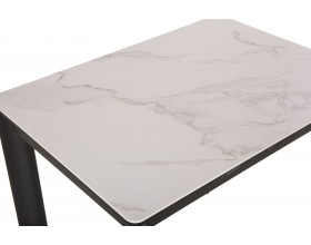 Стол обеденный Тет-а-Тет  КерамикаTOP ALPINE WHITE /Металл черный