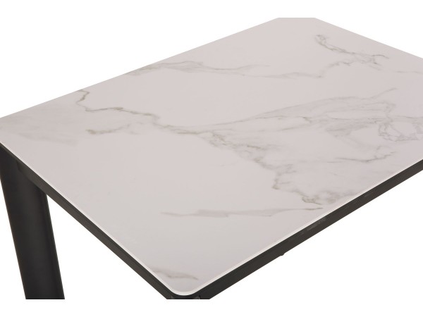   Стол обеденный Тет-а-Тет  КерамикаTOP ALPINE WHITE /Металл черный