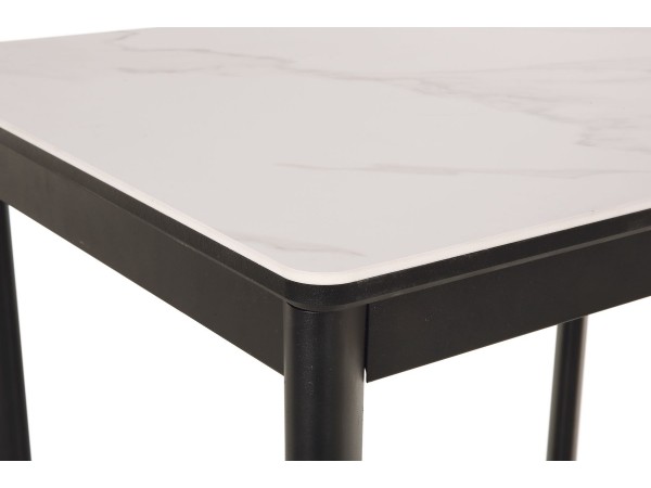   Стол обеденный Тет-а-Тет  КерамикаTOP ALPINE WHITE /Металл черный