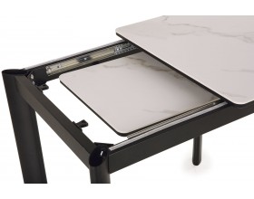 Стол обеденный Тет-а-Тет  КерамикаTOP ALPINE WHITE /Металл черный