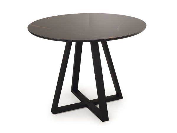 Стол обеденный Юпитер ОБСИДИАН/Металл Черный