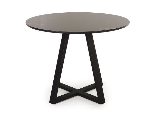 Стол обеденный Юпитер ОБСИДИАН/Металл Черный