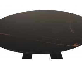 Стол обеденный Юпитер ОБСИДИАН/Металл Черный