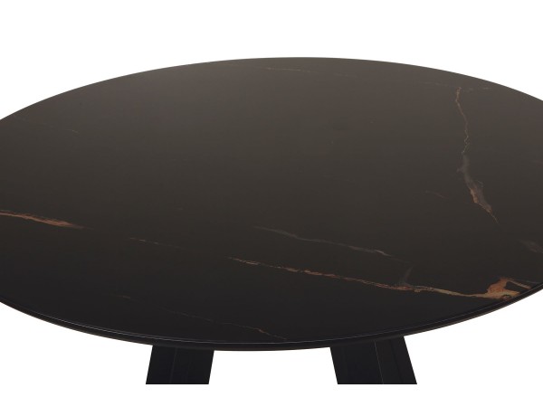 Стол обеденный Юпитер ОБСИДИАН/Металл Черный