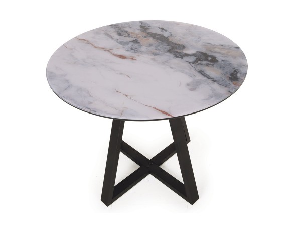 Стол обеденный Юпитер Оптивайт фотопечать Флюид (2294512623)/Металл Черный