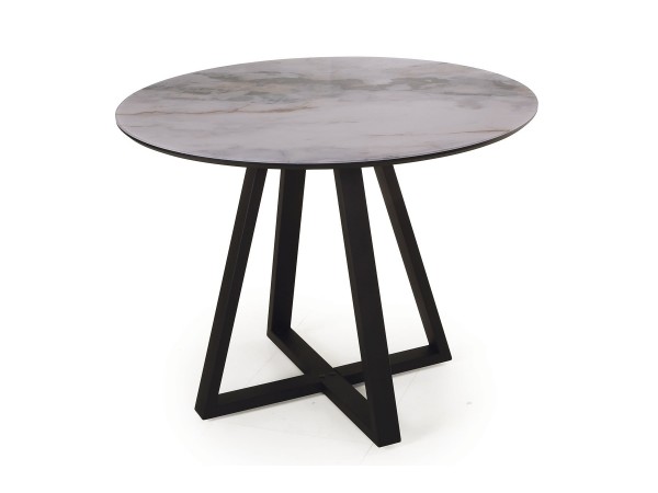 Стол обеденный Юпитер Оптивайт фотопечать Флюид (2294512623)/Металл Черный