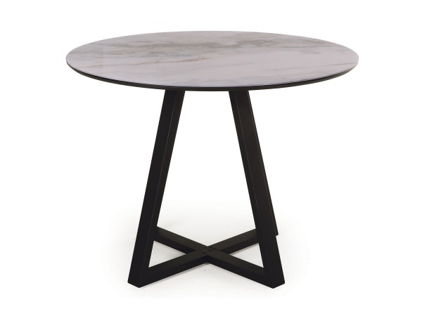 Стол обеденный Юпитер Оптивайт фотопечать Флюид (2294512623)/Металл Черный