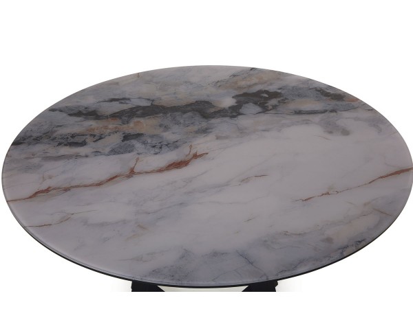 Стол обеденный Юпитер Оптивайт фотопечать Флюид (2294512623)/Металл Черный