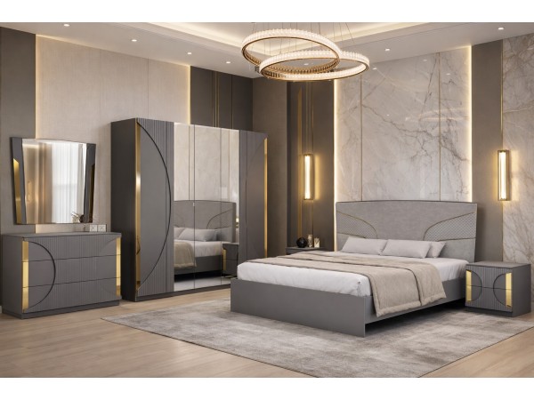 Набор мебели для спальни Италия (Каталея-5) серая 