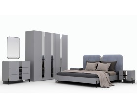 Кровать СК 004-03 серии Рози (Дезире) серая ширина спального места 180 см 