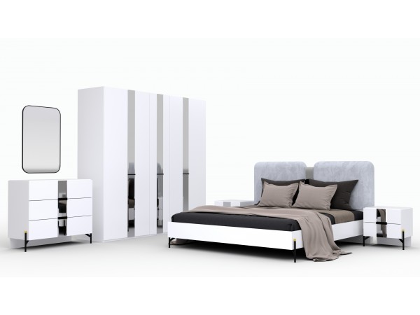 Кровать СК 004-03 серии Рози (Дезире) белая ширина спального места 180 см 