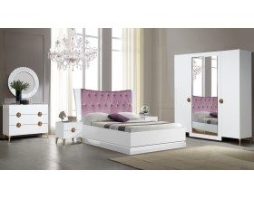 Кровать СП 030-02 серии Виол "Теона-4" белая ширина спального места 180 см 