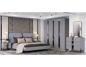 Шкаф 5-створчатый Рози "Дезире-5" серый