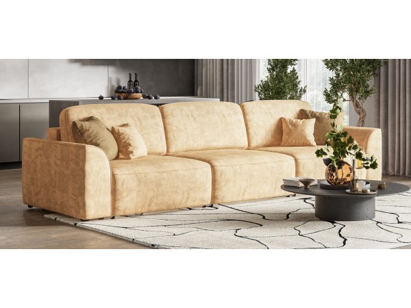 Кинг Макс диван Велюр Роял шампань