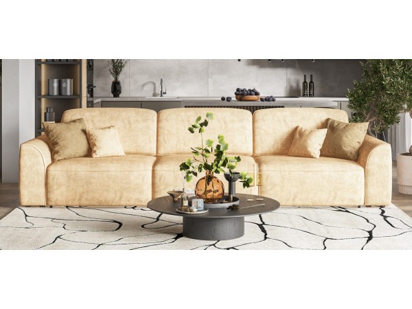 Кинг Макс диван Велюр Роял шампань