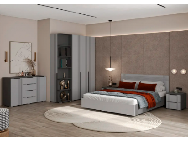 Шкаф Альмерия ШК-800 серый графит/бархат серый  Шкаф Альмерия ШК-800 серый графит/бархат серый