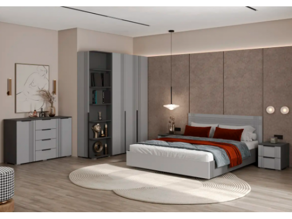 Шкаф Альмерия ШК-1200 серый графит/бархат серый  Шкаф Альмерия ШК-1200 серый графит/бархат серый