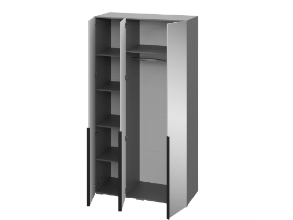 Шкаф Альмерия ШК-1200 с 2 зеркалами серый графит/бархат серый  Шкаф Альмерия ШК-1200 с 2 зеркалами серый графит/бархат серый