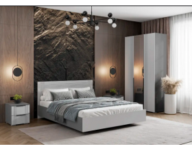 Шкаф Альмерия ШК-1200 с зеркалом серый графит/бархат серый  