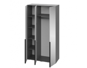 Шкаф Альмерия ШК-1200 с 3 зеркалами серый графит/бархат серый 