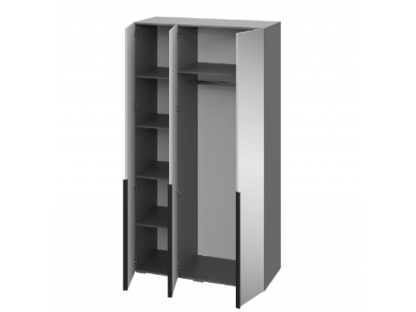 Шкаф Альмерия ШК-1200 с 3 зеркалами серый графит/бархат серый  Шкаф Альмерия ШК-1200 с 3 зеркалами серый графит/бархат серый