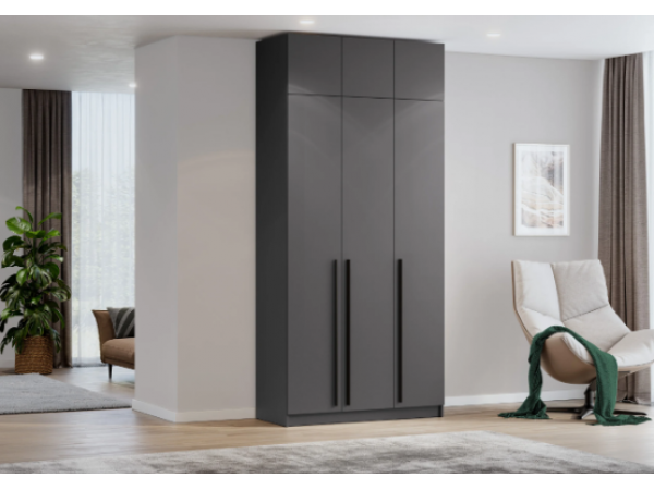 Шкаф Берген ШК-1200 с антресолью серый графит