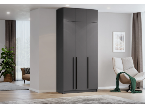 Шкаф Берген ШК-1200 с антресолью серый графит