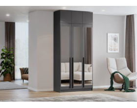 Шкаф Берген ШК-1200 с антресолью серый графит