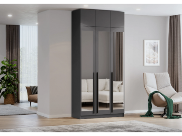 Шкаф Берген ШК-1200 с антресолью серый графит