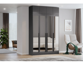 Шкаф Берген ШК-1600 с антресолью  серый графит