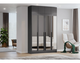 Шкаф Берген ШК-1600 с антресолью  серый графит