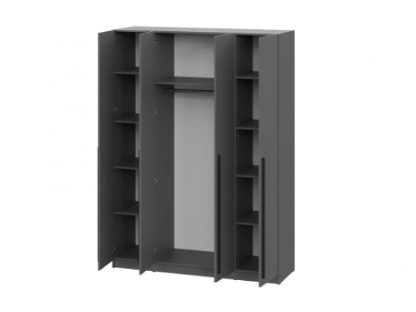 Шкаф Берген ШК-1600 с антресолью  серый графит