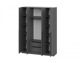 Шкаф Берген ШК-1600 с антресолью  серый графит