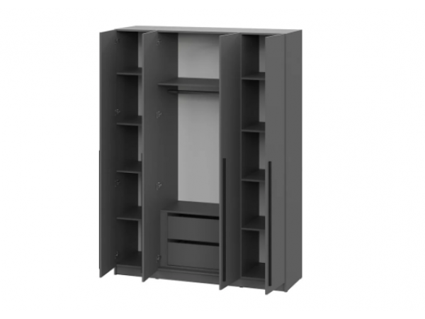 Шкаф Берген ШК-1600 с антресолью  серый графит