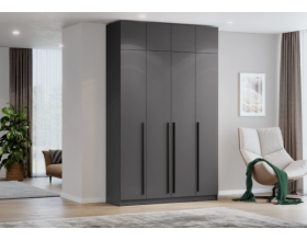 Шкаф Берген ШК-1600 с антресолью  серый графит