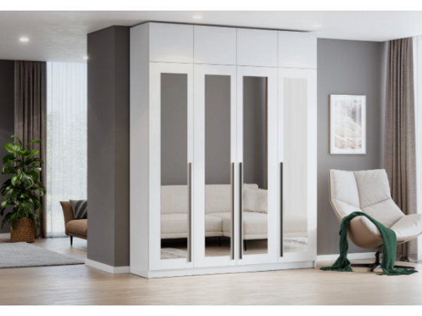 Шкаф Берген ШК-2000 с антресолью белое дерево