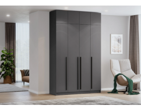 Шкаф Берген ШК-2000 с антресолью серый графит