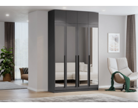 Шкаф Берген ШК-2000 с антресолью серый графит