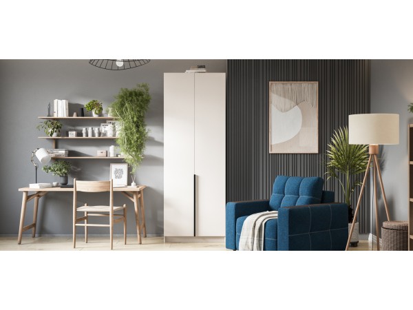 Рим 80 шкаф распашной 2Д + ящики Кашемир