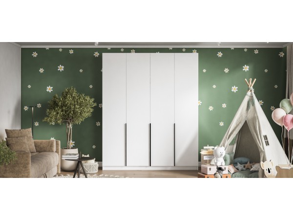 Рим 180 шкаф распашной 4Д+ящики 01 Белый