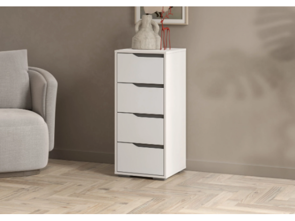 Комод Алиса КМ-400 белый/белый гладкий